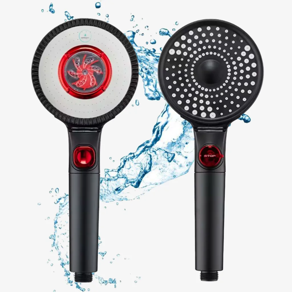 Cap de duș cu filtru HydroPure Osmotica, 2 Fețe, 3 Jeturi – Filtrare Clor, Rugină și Sedimente negru