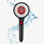 Cap de duș cu filtru HydroPure Osmotica negru, 2 Fețe, 3 Jeturi Filtrare Clor, Rugină și Sedimente