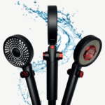 Cap de duș cu filtru HydroPure Osmotica negru, 2 Fețe, 3 Jeturi – Filtrare Clor, Rugină și Sedimente