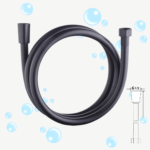 Furtun de Duș negru Universal Osmotica ProFlex 150 cm Flexibil 360°, Fără Scurgeri, Antirăsucire, Rezistent și Durabil